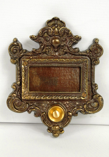 BAROCK KLINGELTASTER KLINGEL TÜRSCHILD BRONZE #93B