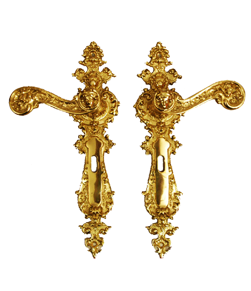 Zimmertürbeschlag / Türgriff mit Löwenkopf (K-4) – Bild 2