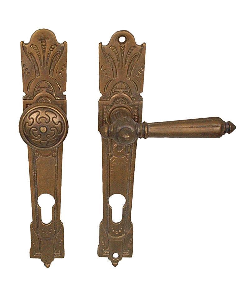 Art Deco Türdrücker Wohnungstür Haustür Jugenstil (K-48) – Bild 2