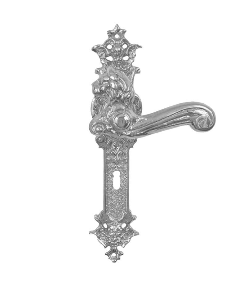 Gründerzeit Türdrücker für historische Zimmertür Messing (K-60) – Bild 2